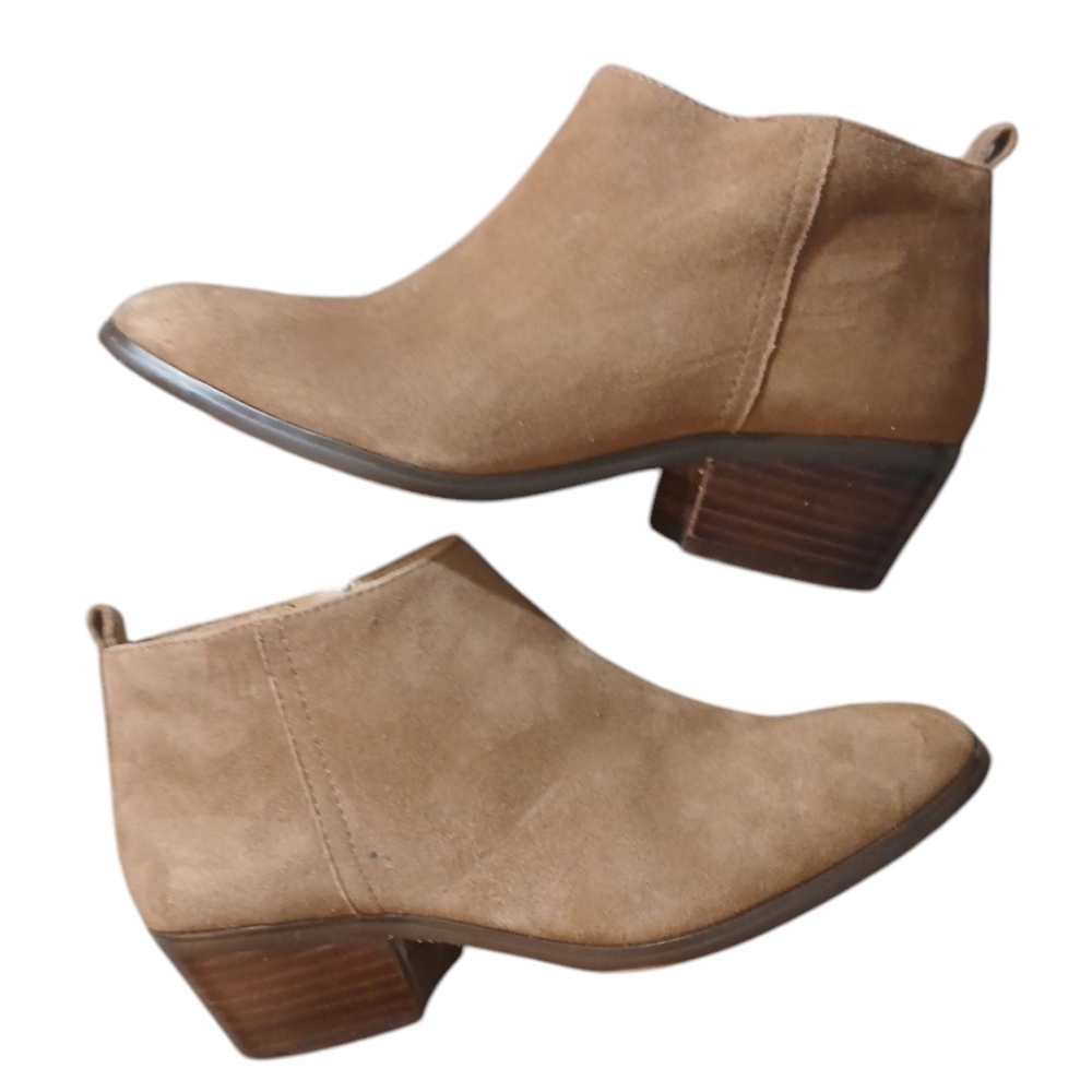 J. Crew Tan Suede Ankle Boots  Women’s Western Booties Sz 6.5
